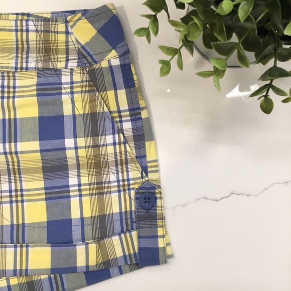 Piper & Blue Plaid Shorts Blue/Yellow - Picture 3 of 6